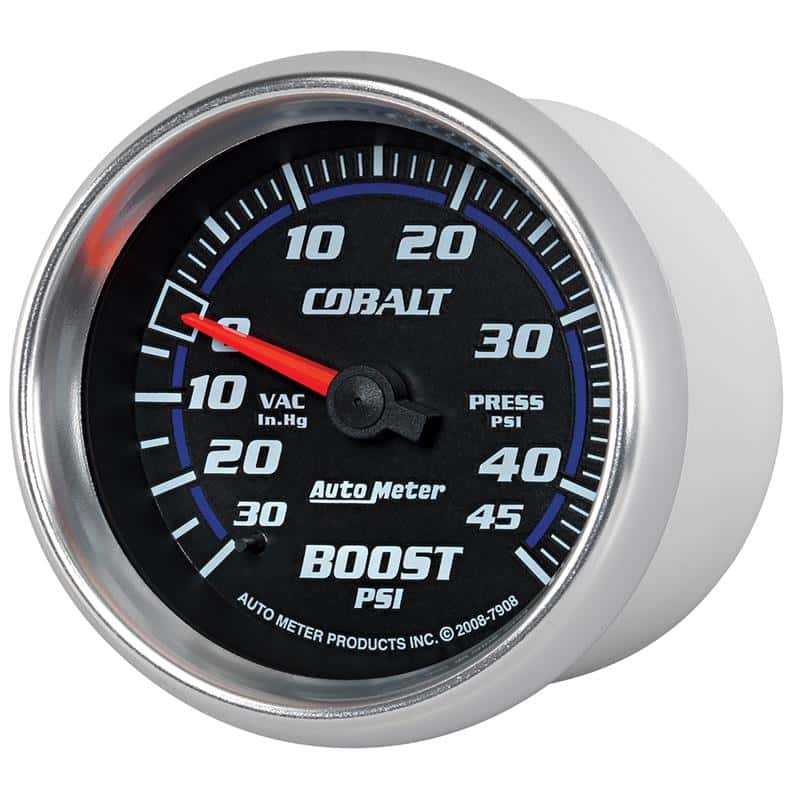 AutoMeter — AutoMeter Gauge Vac/Boost 2-5/8in. 30Inhg-45PSI Mechanical Cobalt
GA 2.6" BST 45PSI CB - view 3