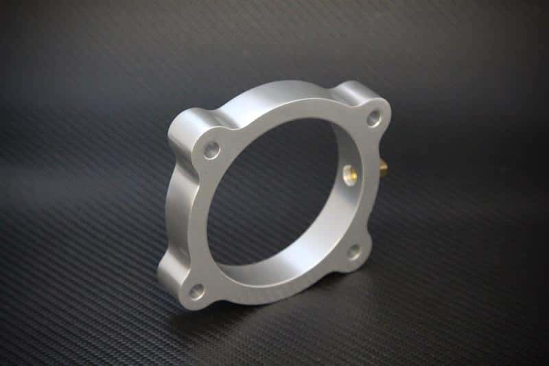 Torque Solution — Torque Solution Throttle Body Spacer (Silver): Hyundai Genesis V6 3.8L 2013+ - view 3
