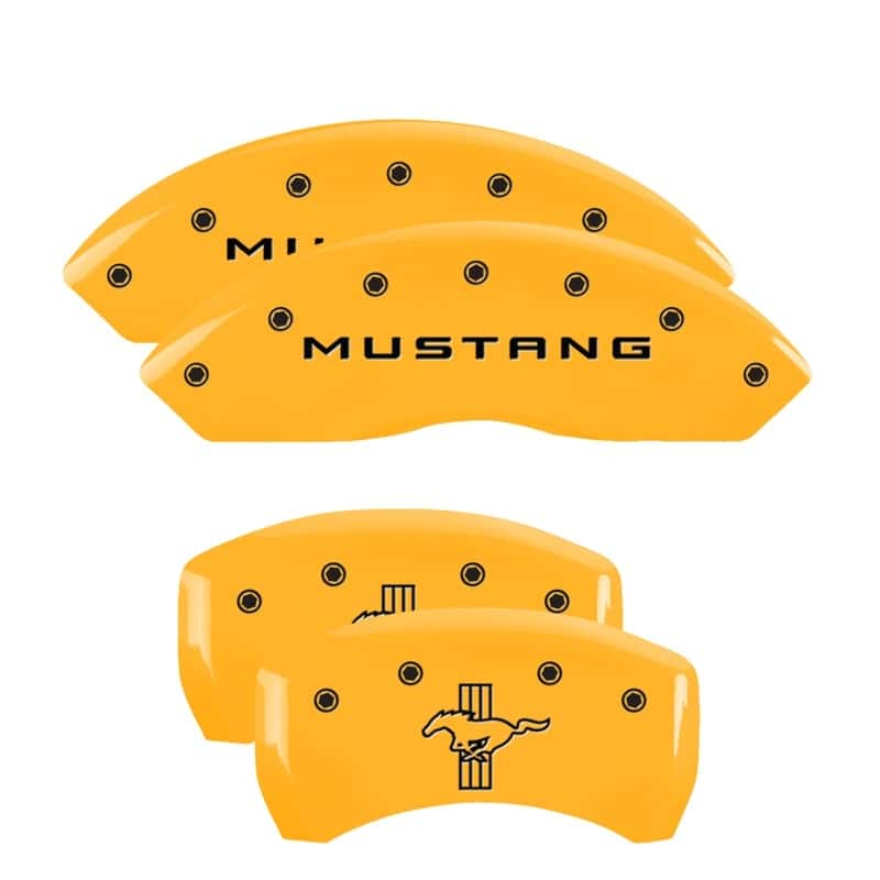 MGP — MGP 4 Caliper Covers Engraved Front Mustang Engraved Rear Bar & Pony Yellow finish black ch
Caliper Covers - view 1