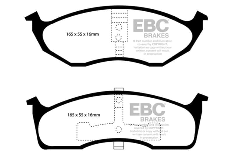 EBC — EBC 99-04 Chrysler 300M 3.5 Ultimax2 Front Brake Pads
Disc Brake Pad - view 1