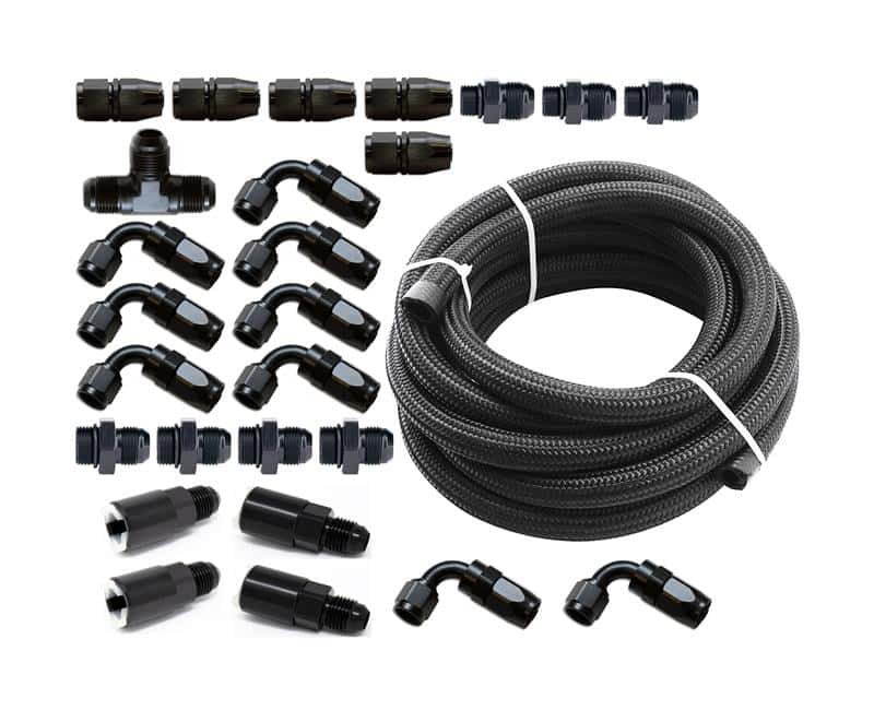 Torque Solution — Torque Solution Braided Fuel Line Kit for -6 Aeromotive FPR & Flex Fuel Kit - 02-14 Subaru WRX - view 2