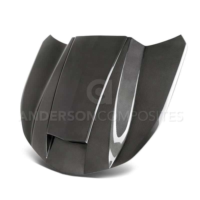 Anderson Composites — Anderson Composites 2016+ Chevy Camaro Carbon Fiber Double Sided Hood - view 2