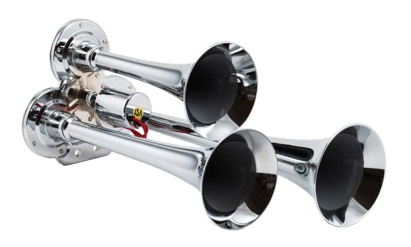 Kleinn Air Horns — Kleinn Chrome Triple Horn/ 12.5In/10In/7.5In - Chrome-Plated Zinc Alloy
Compact Triple Horn - view 2