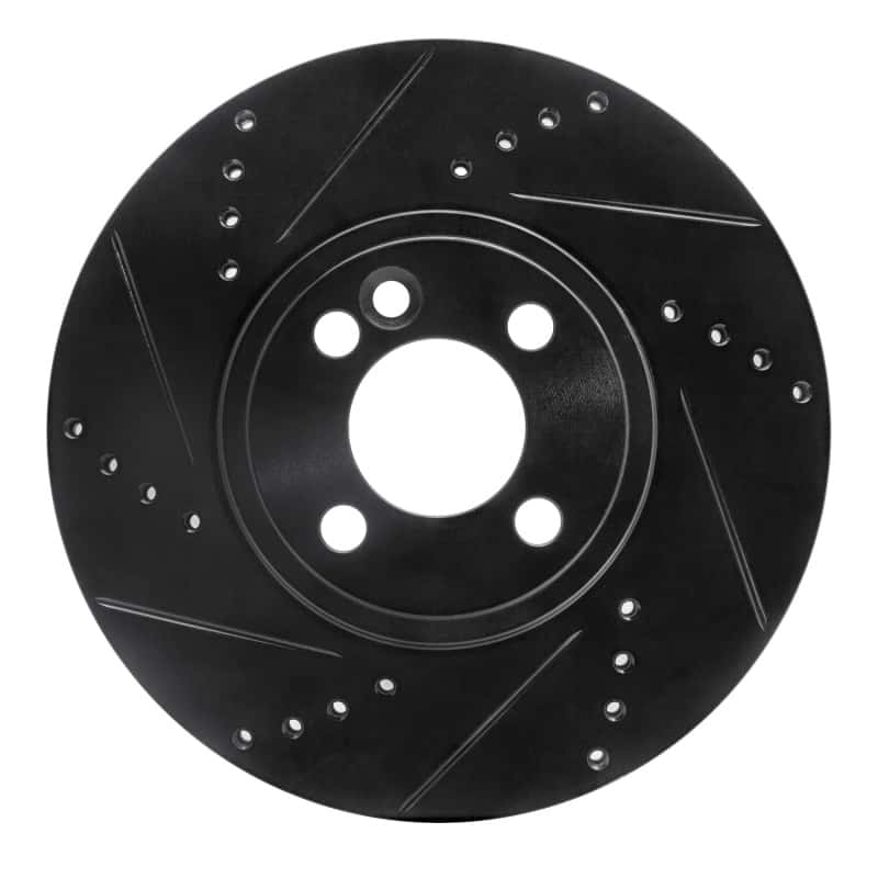 R1 Concepts — R1 07-15 Mini Cooper (Excl Clubman) Front Left Drilled & Slotted Black Brake Rotor
R1 Brake Rotor Drill - view 1