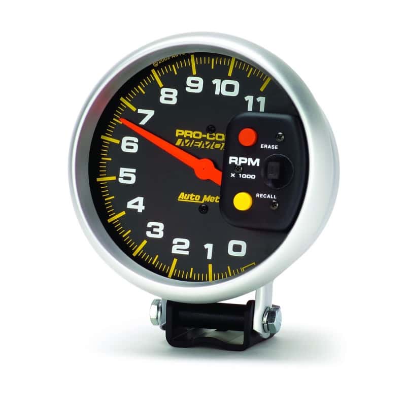 AutoMeter — Autometer Pro-Comp 5in 0-11000 RPM Pedestal w/Peak Memory Tachometer
5" TACH, 11,000 RPM, - view 5