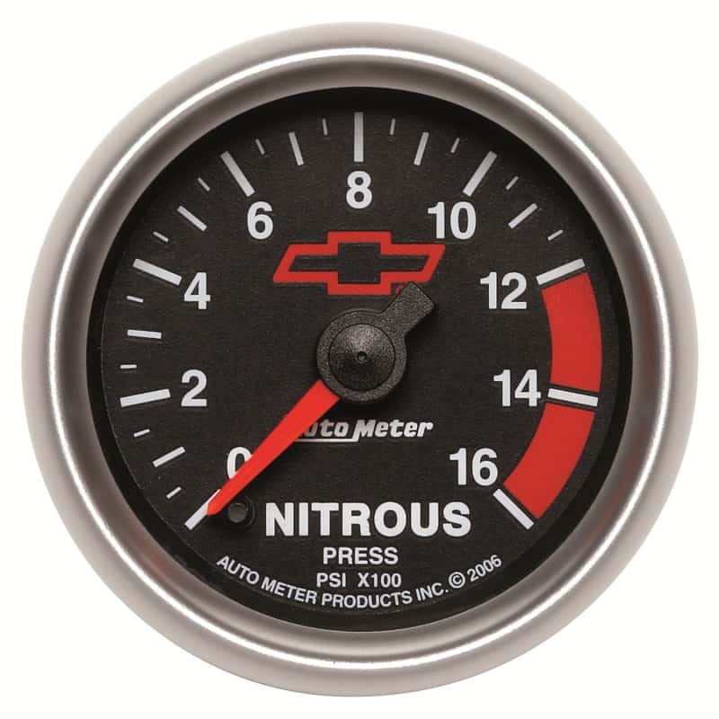 AutoMeter — Autometer GM Bowtie Black 2-1/16in 0-1600 PSI Nitrous Pressure - Digital Stepper Motor
2-1/16" NITROUS, 0-1 - view 1