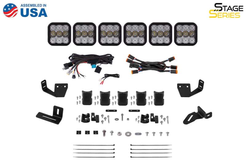 Diode Dynamics — Diode Dynamics Prinsu/Sherpa Roof Racks- SS5 7-Pod CrossLink Mounting Kit - Pro White Combo - view 7