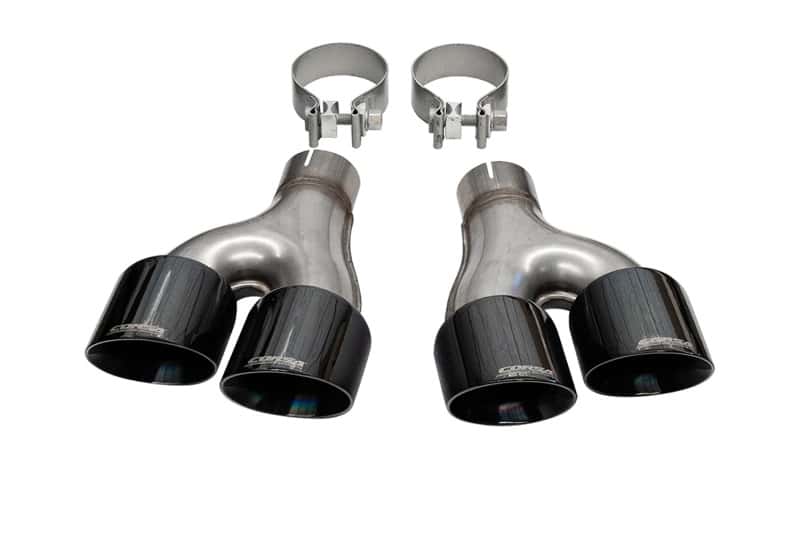 CORSA Performance — Corsa 2011-2021 Jeep Grand Cherokee Twin 2.5in Inlet / 4in Outlet Black PVD Pro-Series Tip Kit
Exhaust - view 1
