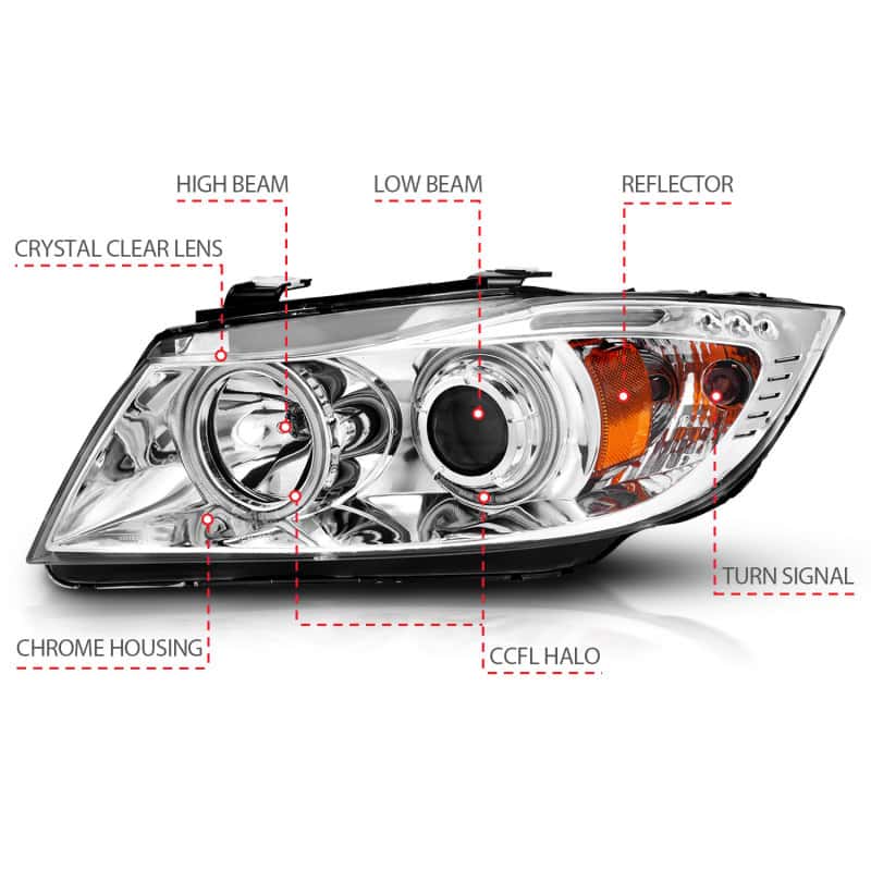 ANZO — ANZO 2006-2008 BMW 3 Series E90-E91 Projector Headlights w/ Halo w/ LED Bar Chrome (CCFL)
Head Light Set
HdLtSet - view 16