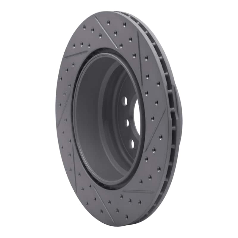 R1 Concepts — R1 07-19 BMW X5 Rear Left Drilled & Slotted Geo-Carbon Rotor - view 4