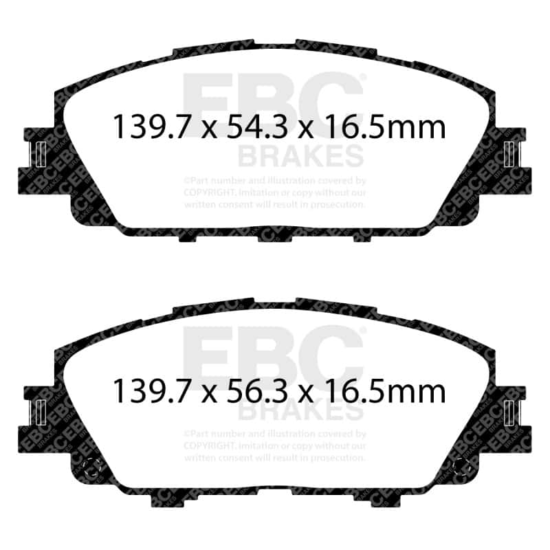 EBC — EBC 2019+ Toyota Corolla Hatchback Yellowstuff Front Brake Pads
Disc Brake Pad - view 2