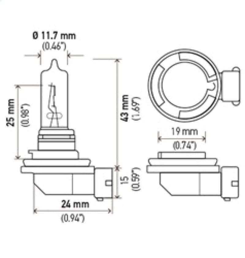 Hella — Hella Optilux H9 12V/100W XB Xenon White Bulb (pair)
H9 Halogen Bulb
Bulb - view 13