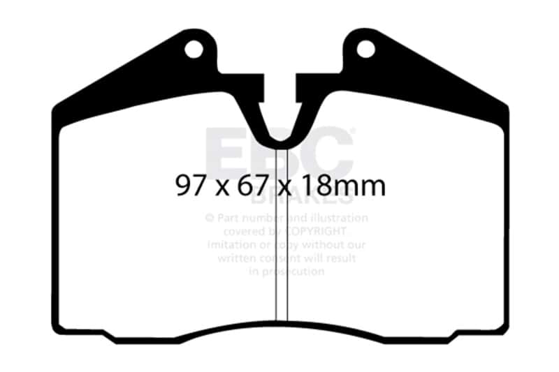 EBC — EBC 89-95 Ferrari 348 3.4 Yellowstuff Front and Rear Brake Pads
EBC 89-95 Ferrari 348 3.4 Yellowstuff Front Brake Pads
Disc Brake Pad - view 1