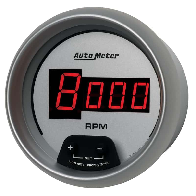 AutoMeter — AutoMeter Gauge Tach 3-3/8in. 10K RPM In-Dash Digital Silver Dial W/ Red Led
3-3/8" TACH, IN-DASH - view 3