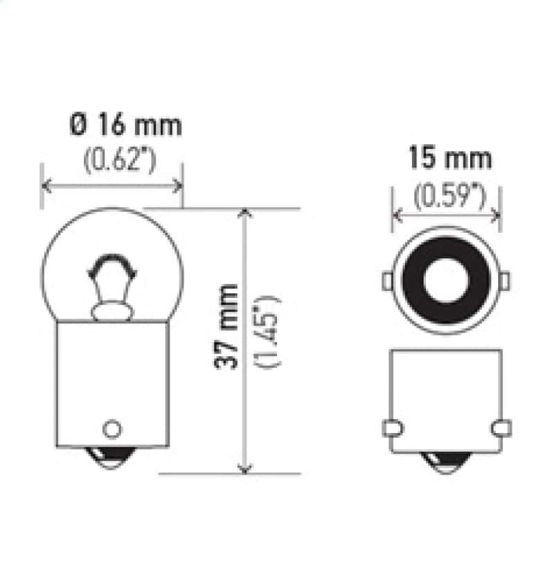 Hella — Hella Bulb 53 12V 2W 1CP BA9s G3.5
53 Incan Bulb - view 6