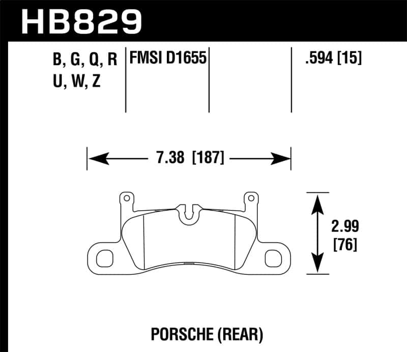 Hawk Performance — Hawk 12-17 Porsche 911 Performance Ceramic Street Rear Brake Pads
Disc Brake Pad - view 2