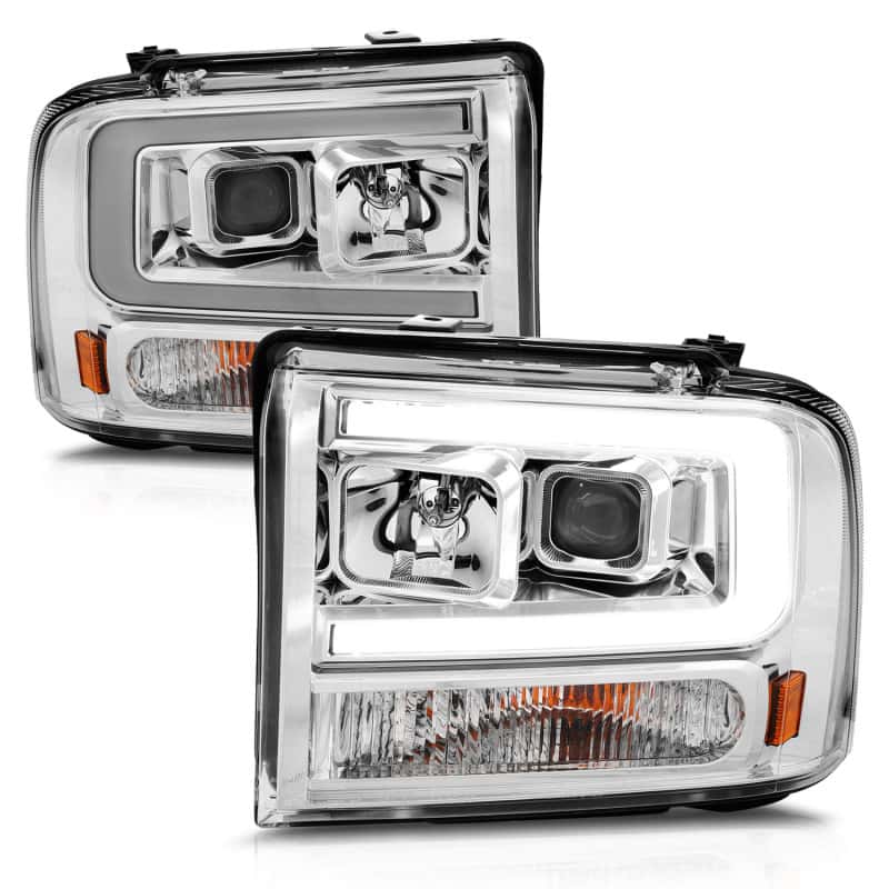 ANZO — ANZO 99-04 Ford F250/F350/F450/Excursion (excl 99) Projector Headlights - w/Light Bar Chrome Housing
Head Light Set
HdLtSet - view 8