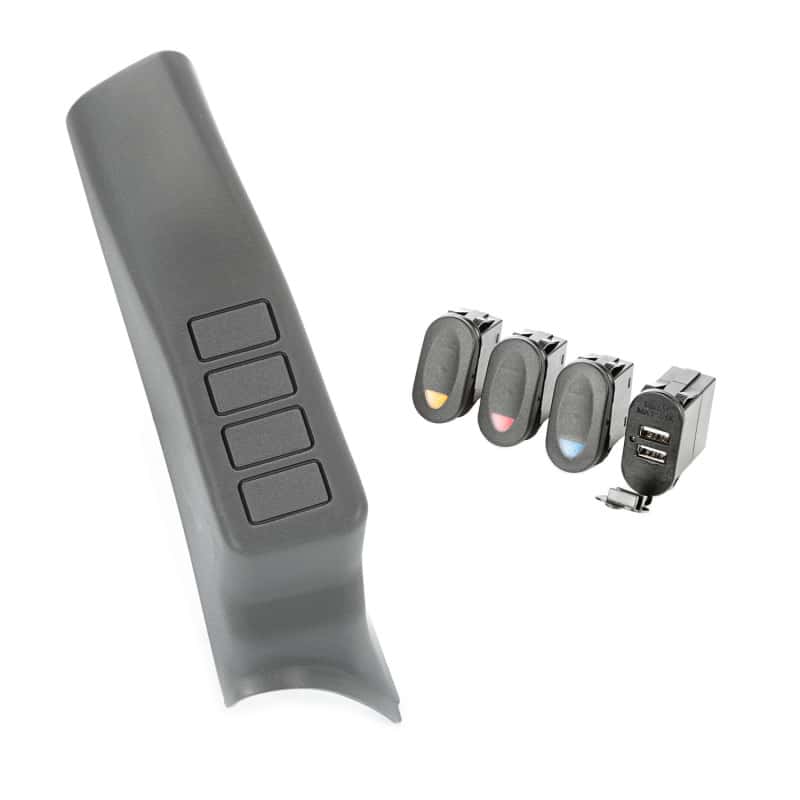 Rugged Ridge — Rugged Ridge A-Pillar Pod Kit 3 Switch USB 07-10 JK/JKU
RkrSwitchandCoverSet
OFFROAD_INTERIOR - view 2