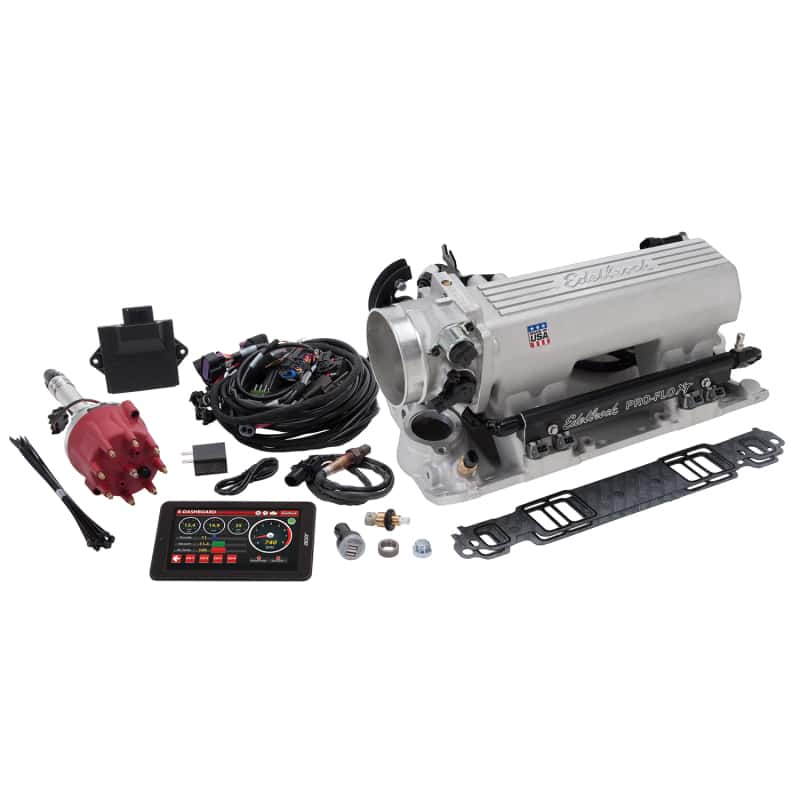 Edelbrock — Edelbrock Pro Flo 4 XT EFI System Seq Port SBC 1986 & Earlier 550 Max HP 29lb/hr Satin Finish
FUEL INJECTION - view 3