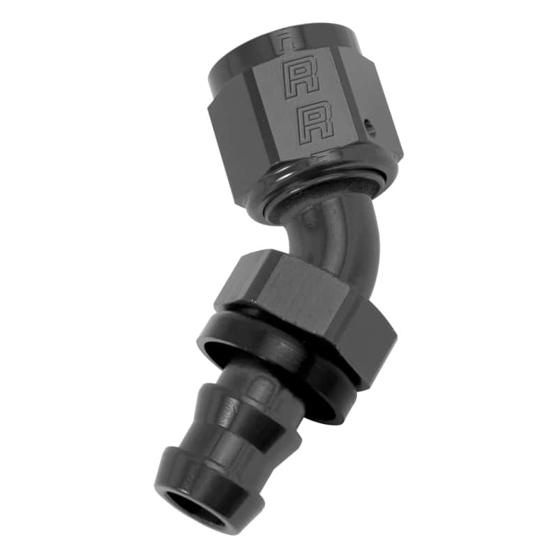 Russell — Russell Performance -6 AN Twist-Lok 45 Degree Hose End (Black)
Hose Fitting - view 2