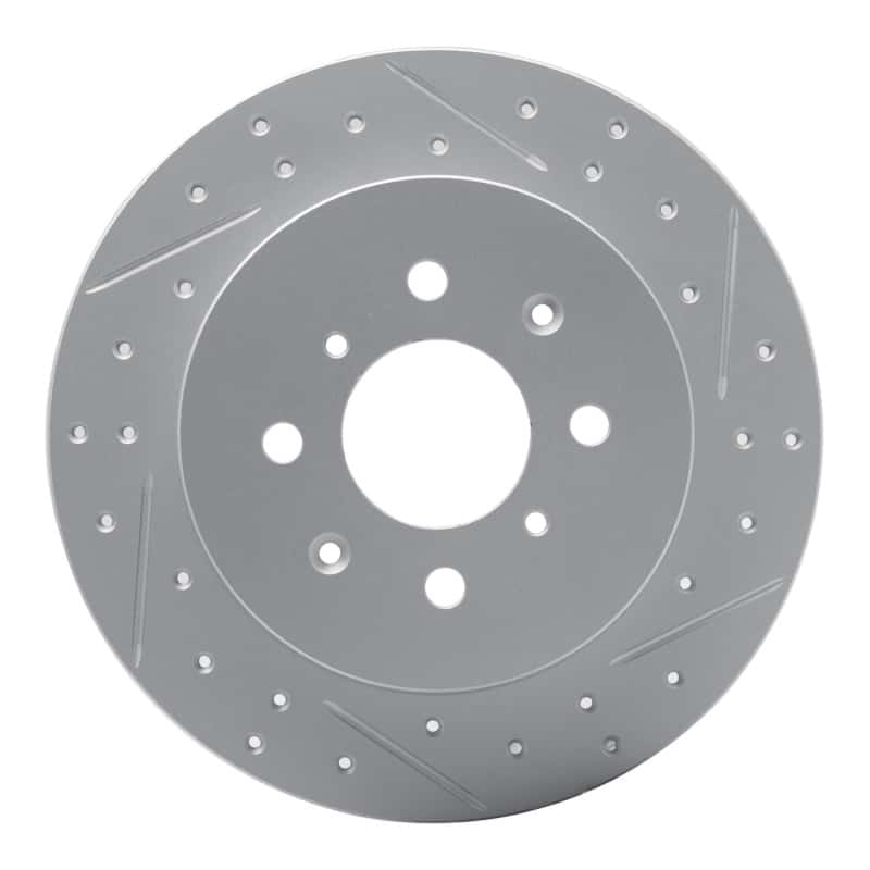 R1 Concepts — R1 01-05 Acura El Rear Right Drilled & Slotted Geo-Carbon Rotor - view 1