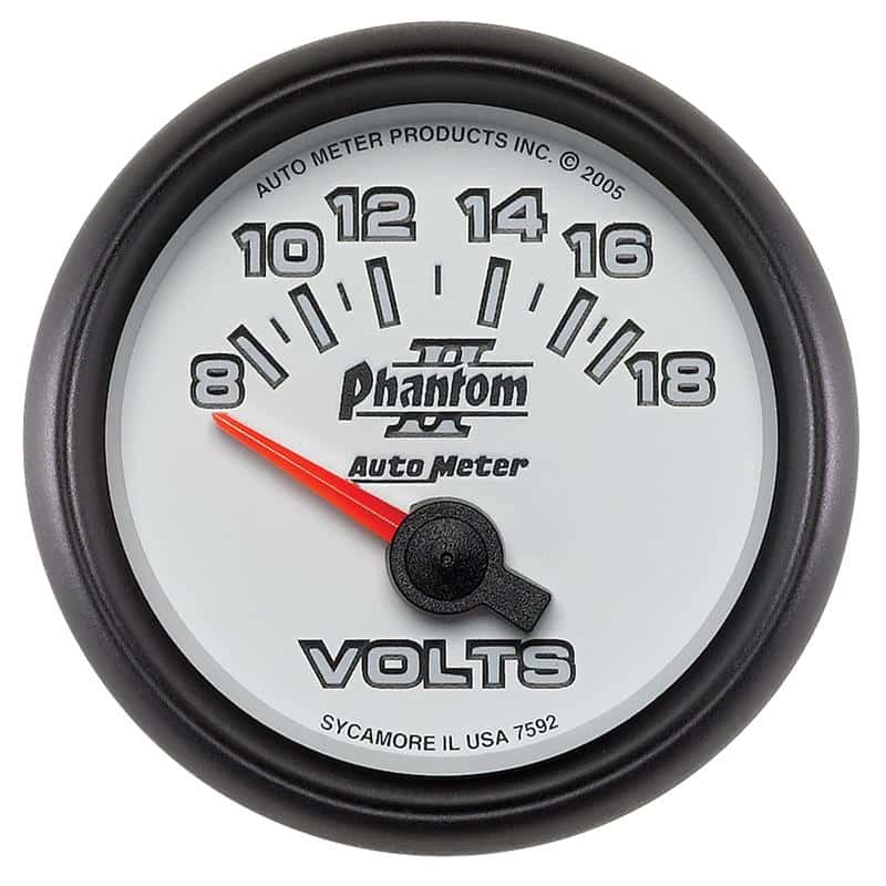 AutoMeter — Autometer Phantom II 52.4mm Short Sweep Electronic 8-18 Volts Voltmeter Gauge
2-1/16" VOLTMETER, 8 - view 2