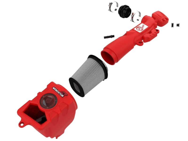 aFe — aFe Momentum GT Pro DRY S Cold Air Intake System 2018+ Jeep Wrangler (JL) V6 3.6L (Red Edition)
Momentum GT Intake - view 2