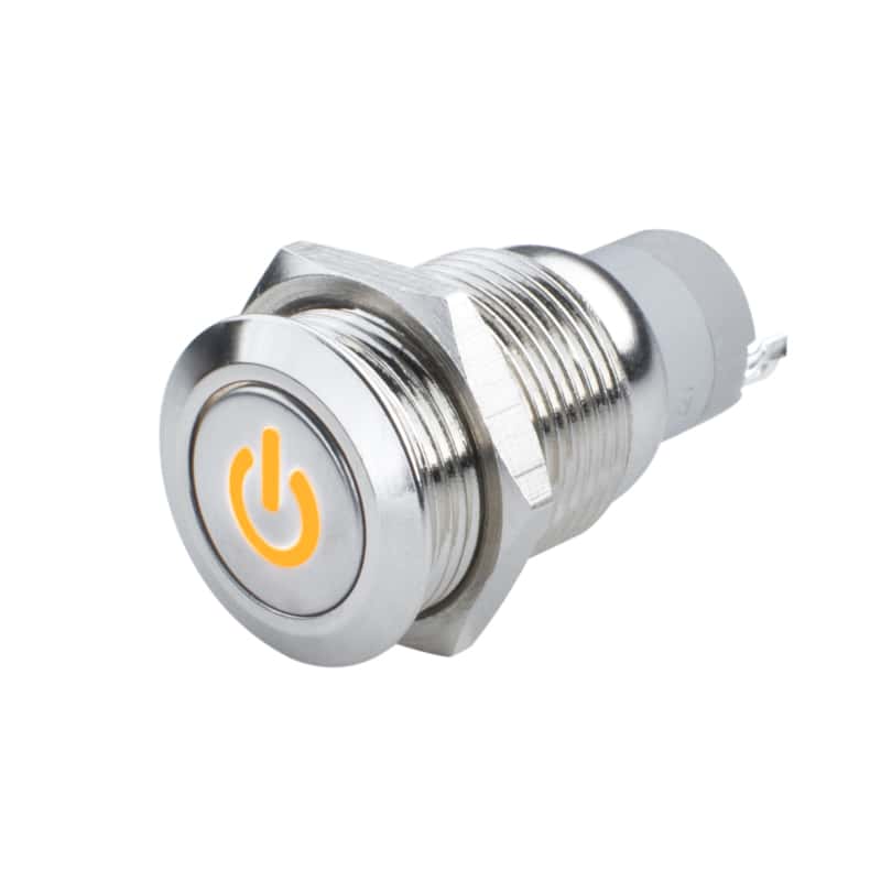 ORACLE Lighting — Oracle Pre-Wired Power Symbol Momentary Flush Mount LED Switch - Amber
Switches - view 1