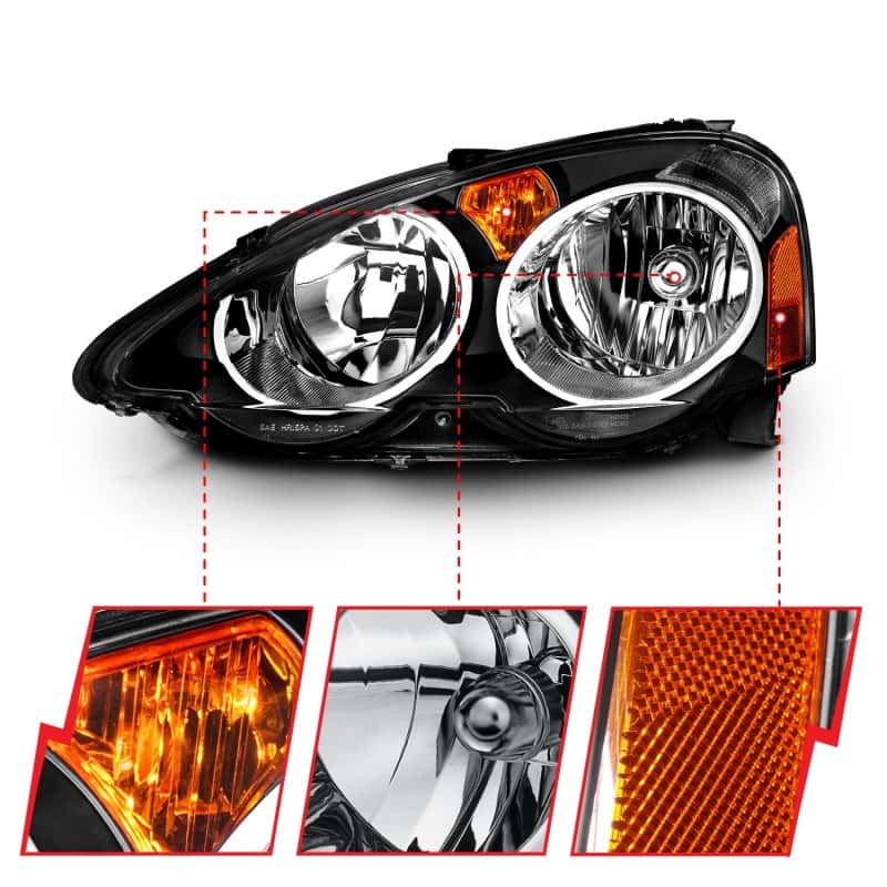 ANZO — ANZO 2002-2004 Acura RSX Crystal Headlights Black
Head Light Set
HdLtSet - view 5