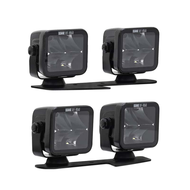 Borne Off-Road — Borne Off-Road 21+ Bronco Light Pods 4pc Ditch 3x3 Flood Upfit - view 1