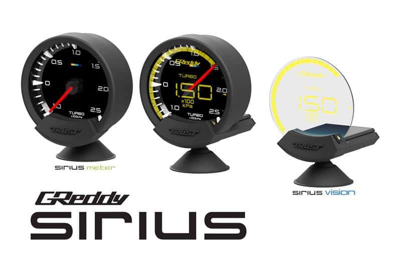 GReddy — GReddy Sirius Vision Display (Turbo / Press / Temp / Voltage) 68mm Clear Thin-Film EL Display Gauge - view 1
