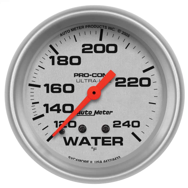 AutoMeter — Autometer Ultra-Lite 66.7mm 120-240 Deg F Mechanical Water Temperature Gauge - White
2-5/8" WATER TEMP, 1 - view 2