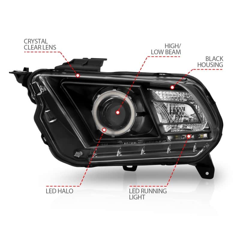 ANZO — ANZO 2010-2014 Ford Mustang Projector Headlights w/ Halo Black (CCFL)
Head Light Set
HdLtSet - view 5