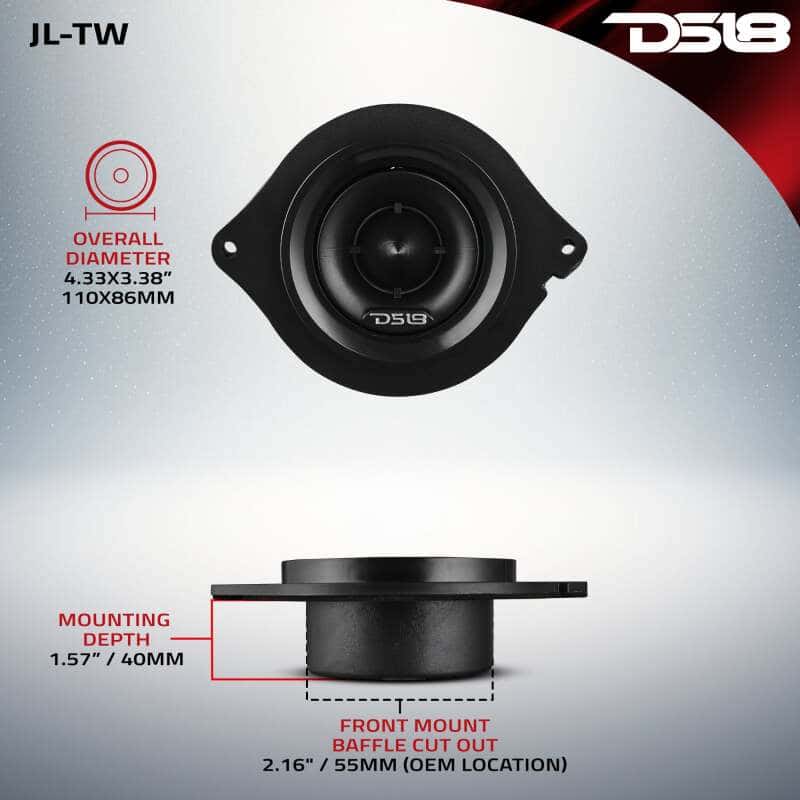 DS18 — DS18 2.7in Oem Replacement Dash Tweeter Neodymium 100 Watts RMS 1in Kapton Vc 4 ohm 2018 And Up - view 2
