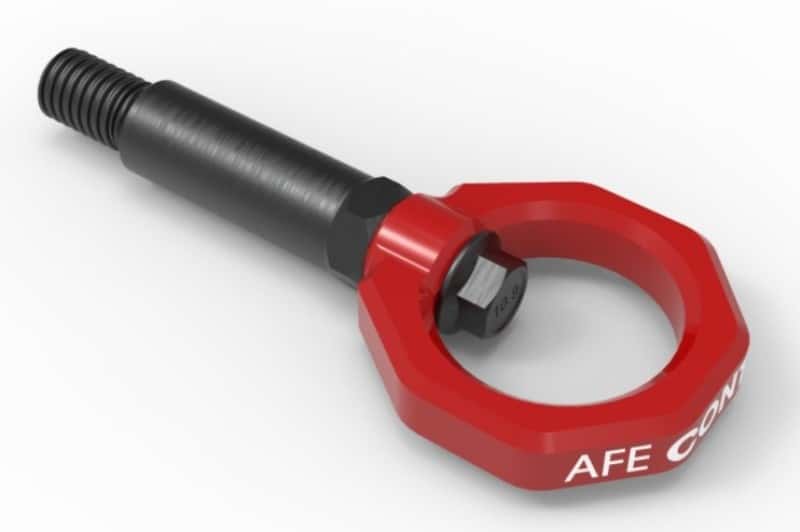 aFe — aFe Control Front Tow Hook Red 20-21 Toyota GR Supra (A90)
Front Tow Hook - view 2