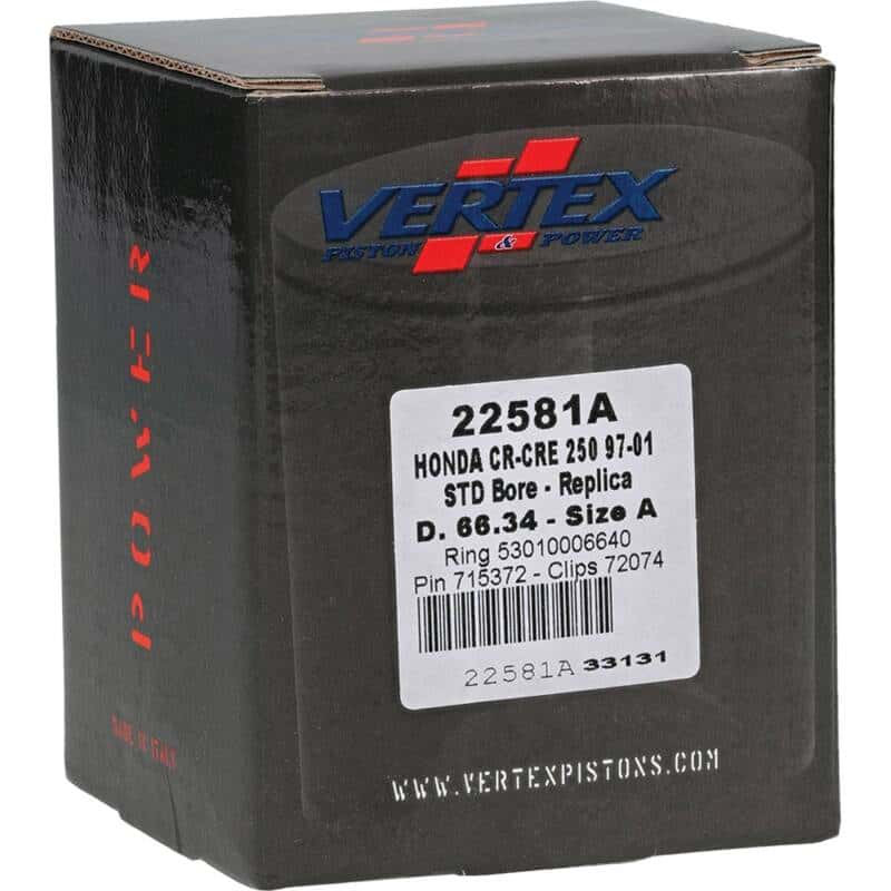 Vertex Pistons — Vertex Piston 97-01 Honda CR 250 R 250cc Cast Replica Piston Kit - view 5