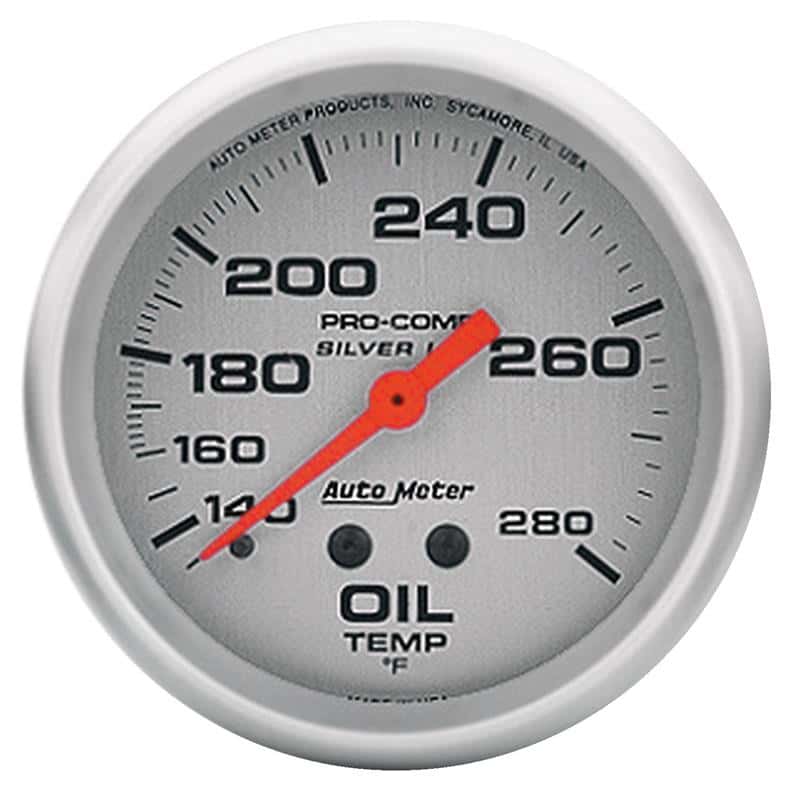 AutoMeter — AutoMeter Gauge Oil Temp 2-5/8in. 140-280 Deg. F 8ft. Liquid Filled Mech Ultra-Lite
2-5/8" OIL TEMP, 140 - view 2