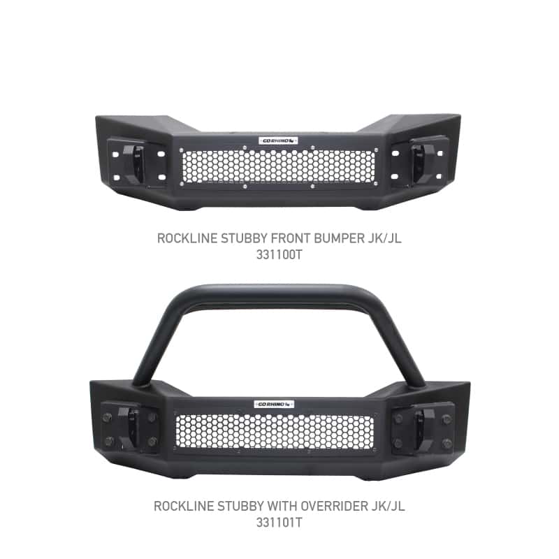 Go Rhino — Go Rhino 07-20 Jeep Wrangler JL/JLU/JK/JKU/Gladiator JT Rockline Front Stubby Bumper
Rockline Bumper (F) - view 8