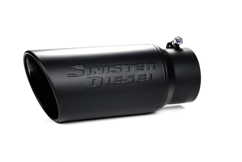 Sinister Diesel — Sinister Diesel Universal Black Ceramic Coated Stainless Steel Exhaust Tip (4in to 5in)
Exhaust tip - view 2