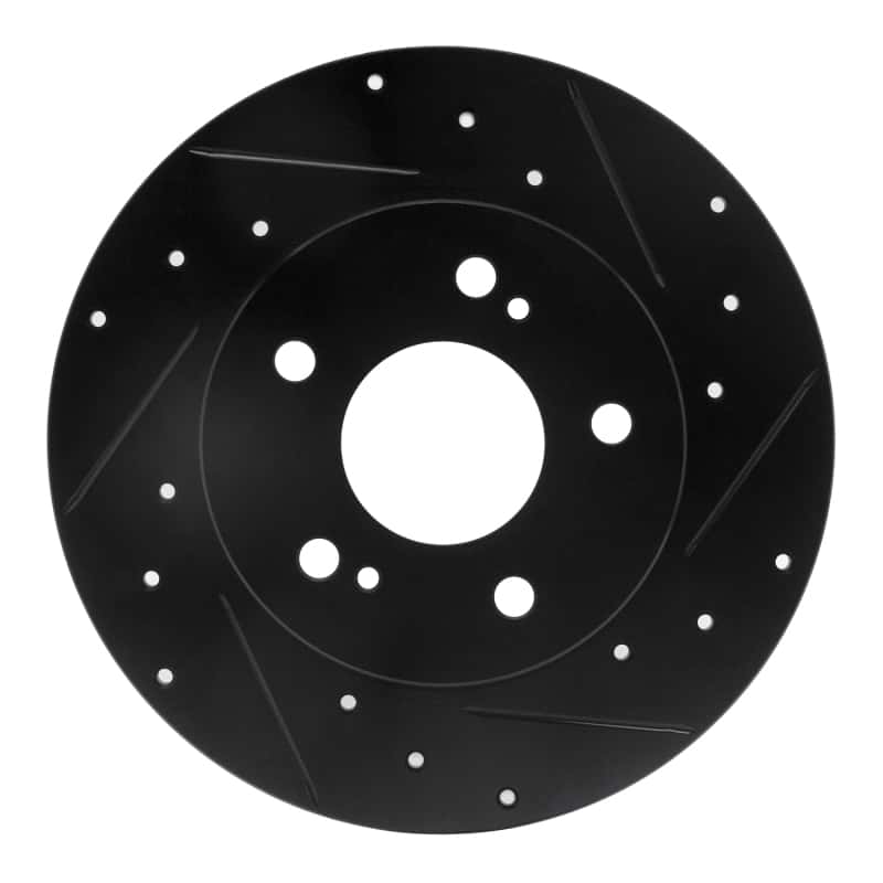 R1 Concepts — R1 94-04 Infiniti I30 Rear Right Drilled & Slotted Black Brake Rotor
R1 Brake Rotor Drill - view 1