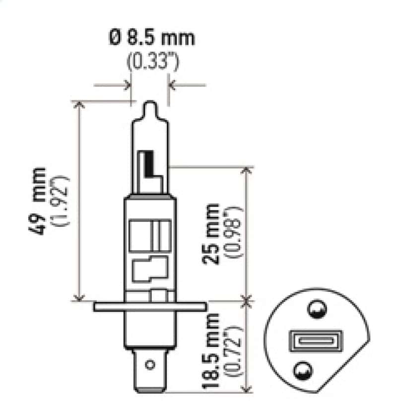 Hella — Hella Optilux H1 12V/55W XY Yellow Bulb
H1 Halogen Bulb
Bulb - view 14