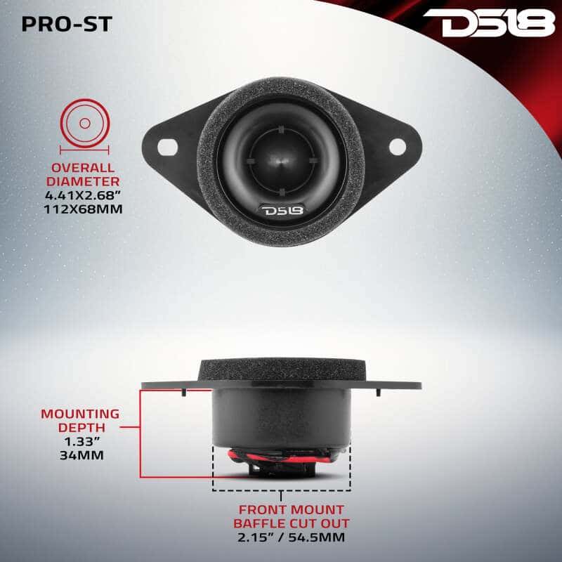DS18 — DS18 1.9in OEM Replacement Neodymium Toyota and Subaru Tweeter 100 Watts RMS 1in Pen Vc 4 ohm - view 2