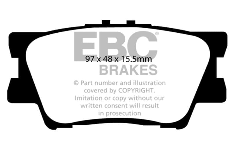 EBC — EBC 13+ Lexus ES300h 2.5 Hybrid Yellowstuff Rear Brake Pads
EBC 12-17 Toyota Camry 2.5L Yellowstuff Rear Brake Pads
Disc Brake Pad - view 1