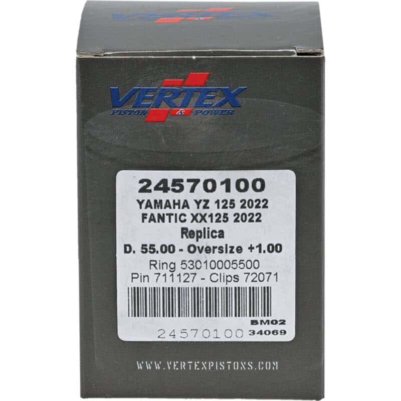 Vertex Pistons — Vertex Piston 2023 Fantic Motor XE 125 125cc +1.00mm Oversized Cast Replica Piston Kit - view 4