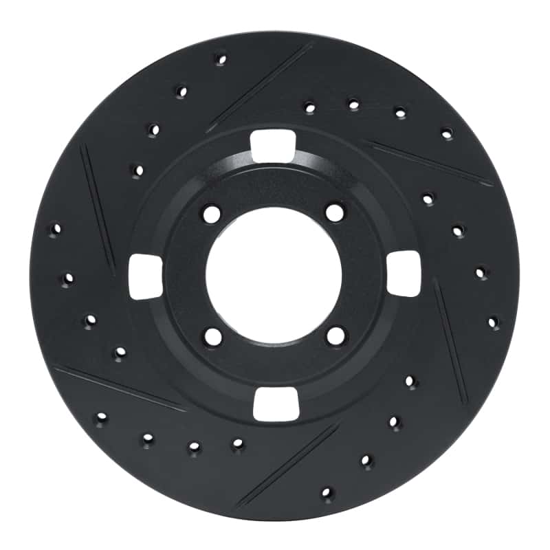 R1 Concepts — R1 83-89 Isuzu Impulse Front Left Drilled & Slotted Black Brake Rotor
R1 Brake Rotor Drill - view 1