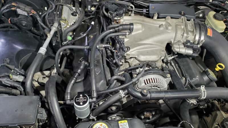 J&L — J&L 03-04 Mercury Marauder Passenger Side Oil Separator 3.0 - Clear Anodized
Oil Separator - view 1