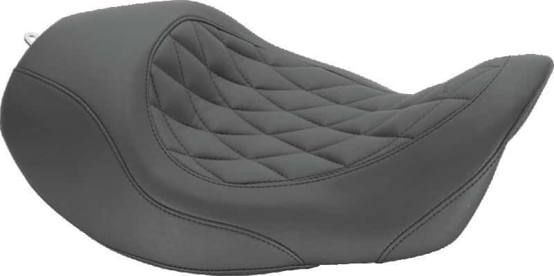 Mustang Motorcycle — Mustang 06-17 Harley Dyna Wide Tripper Forward Solo Seat Diamond Stitch - Black - view 2
