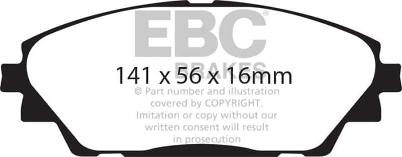 EBC — EBC 14+ Mazda 3 2.0 (Japan Build) Greenstuff Front Brake Pads
Disc Brake Pad - view 1