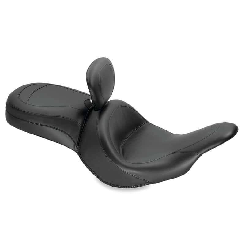 Mustang Motorcycle — Mustang 11-19 Kawasaki Vulcan 1700, Vaquero Std Touring 1PC Seat w/Driver Backrest - Black - view 1
