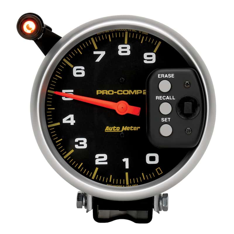 AutoMeter — AutoMeter Gauge Tach 5in. 9K RPM Pedestal W/ Quick Lite & Peak Memory Pro-Comp
5" TACH, 9,000 RPM, - view 7